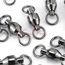 20/50pcs Ball Bearing Trolling Swivel Snaps Stainless Steel Copper Black Nickel