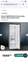 Siemens Upright Frost Free Freezer In Black