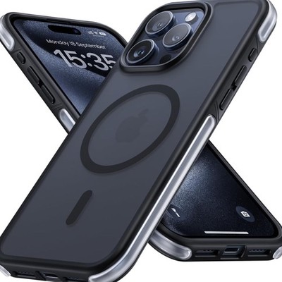 Hülle für iPhone 15 Pro Max MagSafe Schutz Fallschutz stoßfest Airbag-Design