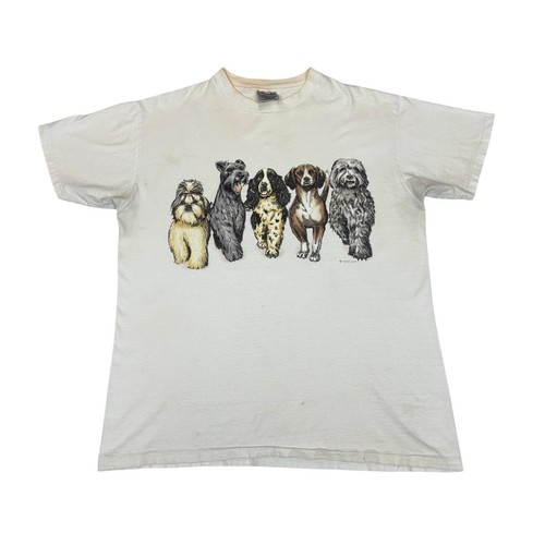 Vintage Dog Double Sided T Shirt Men's Large Dog Puppy Butts Animal