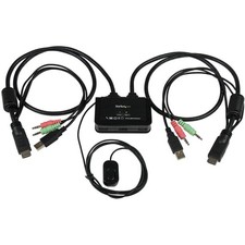 StarTech 2-Port USB HDMI Cable KVM Switch w/ Audio and Remote Switch
