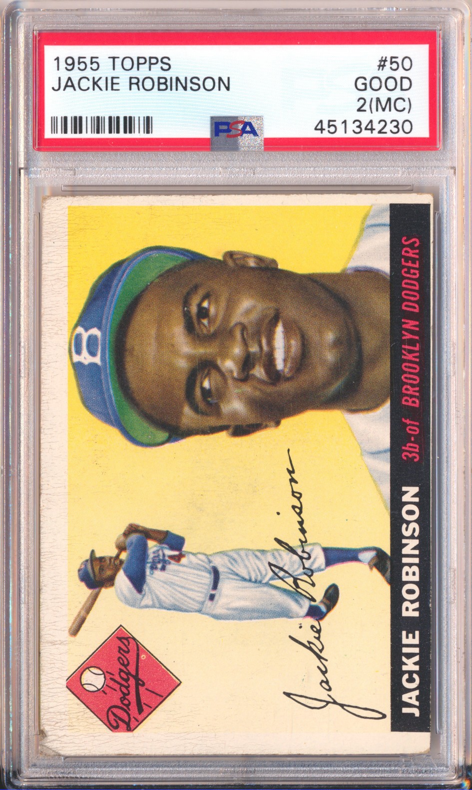 1955 Topps Jackie Robinson #50 PSA 2 MC PARTIAL DIAMOND