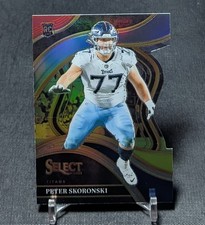 Peter Skoronski Red Yellow Prizm Club Level Rookie 2023 Select Card #225 Titans