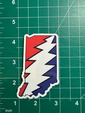 Indiana Stealie - Grateful Dead - Laminated Vinyl Sticker 2"x3"