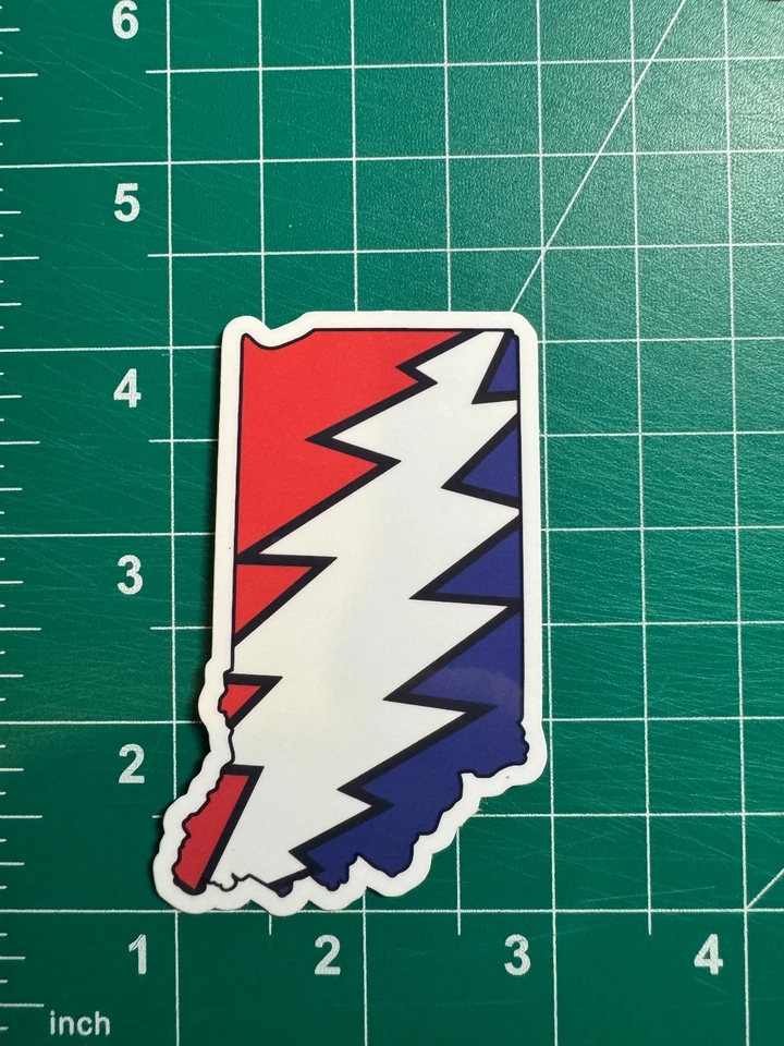 HEARTLAND STICKER CO Indiana Stealie - Grateful Dead - Laminated Vinyl Sticker 2"x3"