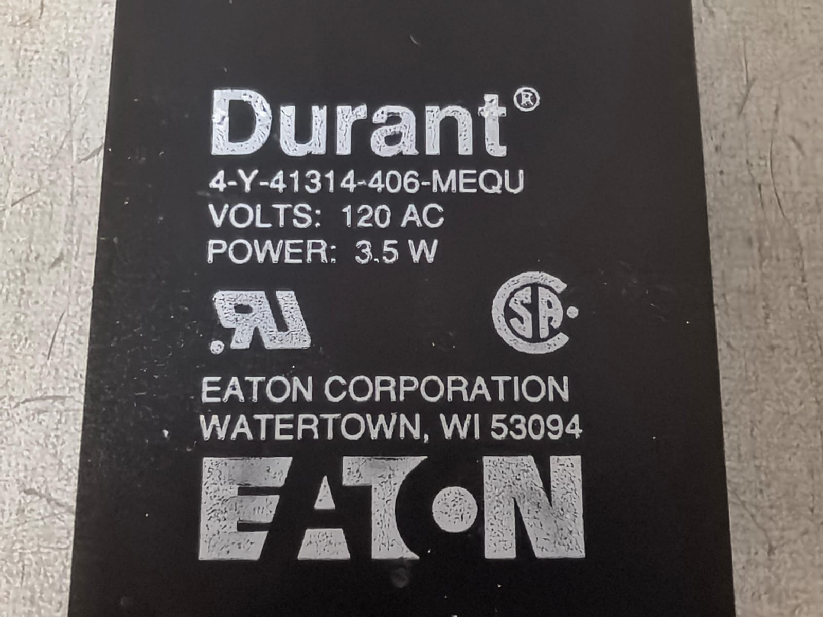 EATON DURANT 4-Y-41314-406-MEQU EATON DURANT 4-Y-41314-406-MEQU 4-DIGIT COUNTER TOTALIZER 5