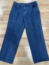1990's Bugle Boy Jeans 36X30 Blue Denim 90s 1977 Logo Front And Back
