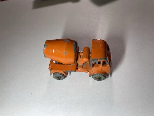 Matchbox LESNEY Moko 26 Cement Mixer Truck  ERF Orange Gray Wheels Diecast Vtg