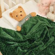 Fleece Baby Blanket, Super Soft Swaddle Blanket, Plush Fuzzy Warm Green Throw...