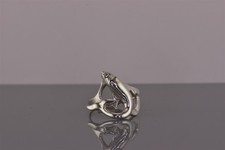 Sterling Silver Dimensional Swirled Dolphin Ocean Band Ring 925 Sz: 7