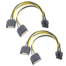 2 PCS Dual SATA 15 PIN to ATX 8PIN 6 2 Adapter GPU Power Cable 8.7in/22.0cm