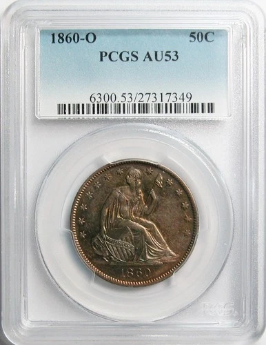 1860-O Seated Liberty Half Dollar PCGS AU-53