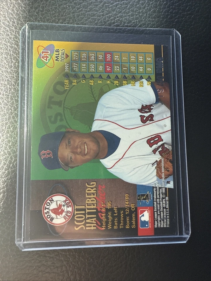 1998 Metal Universe - Scott Hatteberg #41 pedras preciosas de metal /50 - Imagem 2 de 2