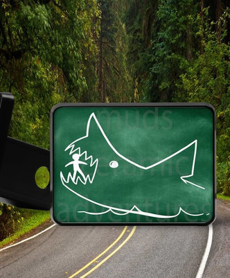 #ad Chalkboard JAWS man in shark Quint Trailer Hitch Cover Plug 2quot; receiver $19.49