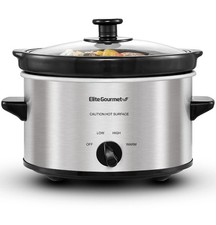 Elite Gourmet MST-275XS mijoteuse électrique ovale, 2 pintes, acier inoxydable NEUF !