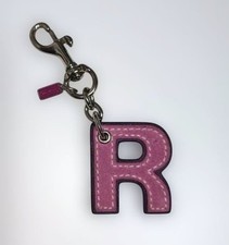 New Coach Leather Charm R Keychain Bag Accessory