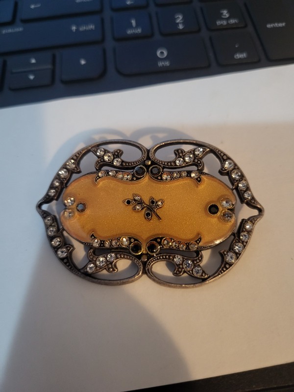 CATHERINE POPESCO BROOCH FRANCE VINTAGE APX. 2 1/4" X 1 1/2" SFH