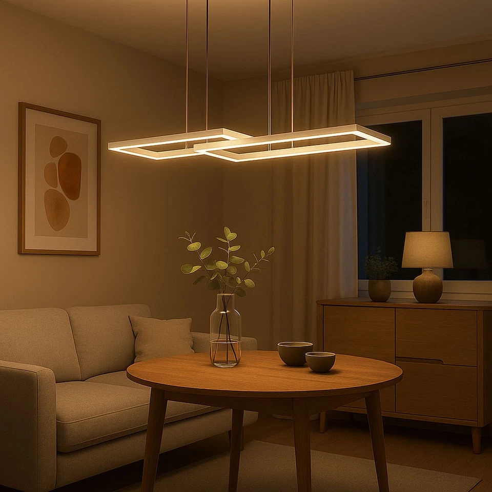 Luce a Sospensione Lampadario Lampada Argento LED Regolabile RGB Telecomando Cct - Immagine 4 di 4