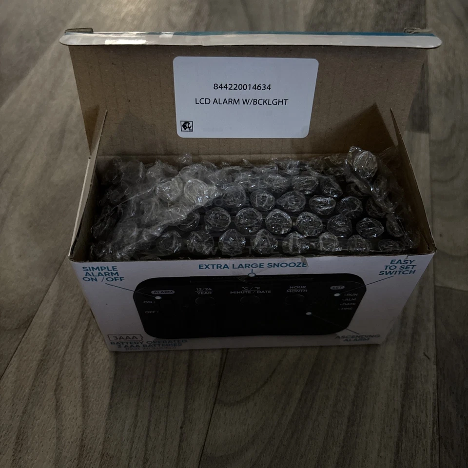 Westclox Digital Alarm Clock Day/Date Display and LED Backlight Black OPEN BOX - Image 3 of 3