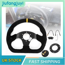 Steering Wheel 320mm/ 13 in D Style Black Suede Fits OMP Race Rally Road