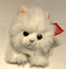 Russ Berrie Snowflake Plush White Cat Red Ribbon Bell Tag Very Cute
