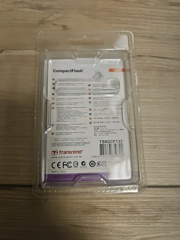 TRANSCEND 8GB COMPACT FLASH MEMORY CARD 133X SPEED  - Image 2 of 2