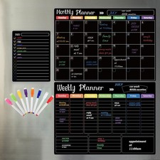 Dry Erase Calendar Magnetic Calendar for Refrigerator 3-Pack - Monthly, Week...