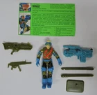 1993 GI JOE MIRAGE V1 ACTION FIGURE/CARD/MISSILES/LAUNCHER/RIFLE/SUBMACHINE GUN