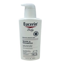 Eucerin Baby Wash Shampoo 2-in-1 Delicate Sensitive Skin Tear-Free 13.5oz 400m