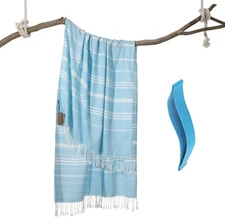 Genovega Turkish Beach Towel Pool Towels Carnival Cruise Large, Light Blue 