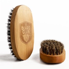 Beard Club Men's Boar Bristle Brush - Birchwood Grooming Tool for Styling, Ta...