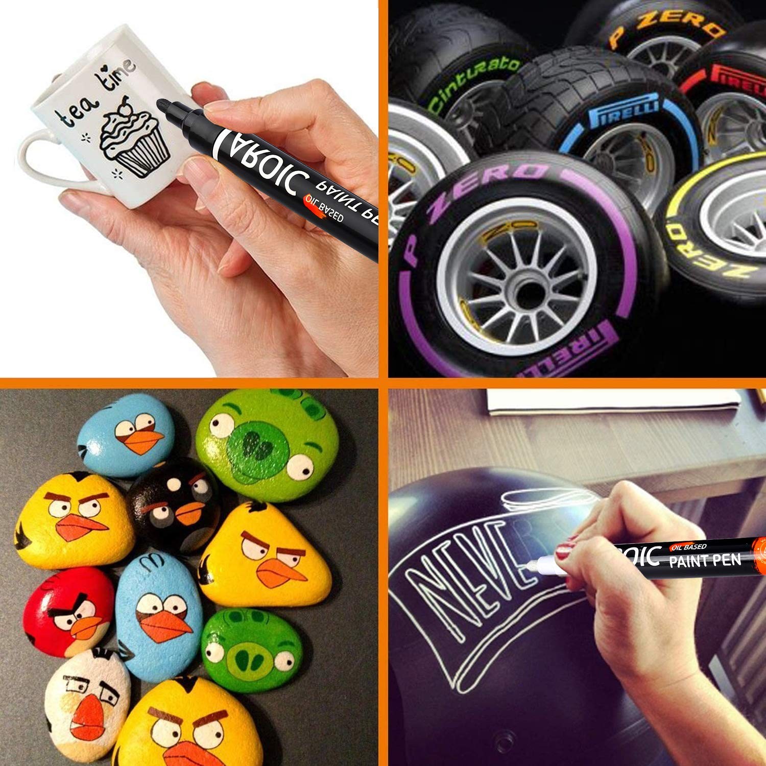 AROIC Paint Pens Paint Markers, 16 colors Oil-Based Waterproof Paint Marker Pen