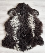  100 Natural Sheepskin Rug,Sheepskin Pelt,Natural Color,dark Brown,white
