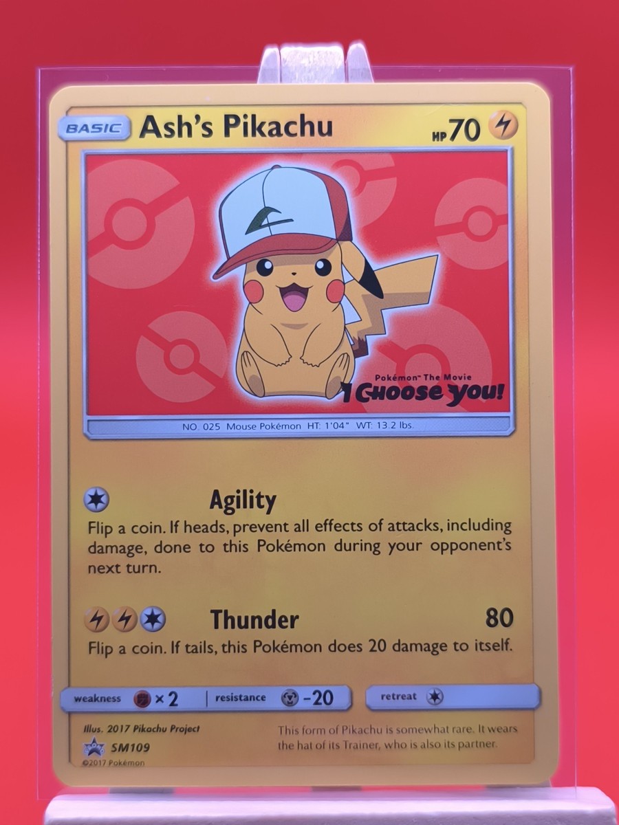 Ash's Pikachu SM109 Non Holo Ultra Rare Promo Pokemon Card | eBay