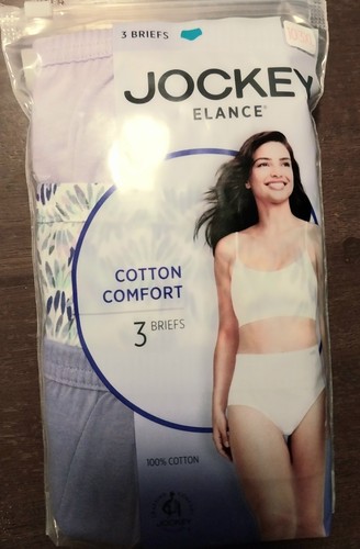 FREE SHIP 3pk Jockey Elance 3XL 10 Womens Plus 100 Cotton Briefs Underwear Lilac - Picture 3 of 6