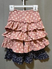 Lativ Girls Elastic Waist Jersey Skort 2 Pack SZ 7-8 130cm Pink Dot/Navy Floral
