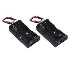 2Pcs 2 x.5V AA Battery Holder Case Box, 2 AA Battery Holder with Wire Leads 1