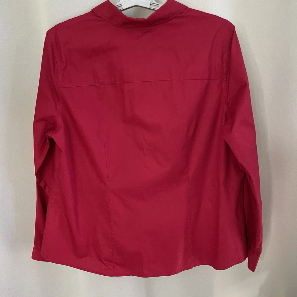 Blusa camisa top roja de algodón resistente a las arrugas Chicos para mujer talla 2 Foto 2 de 4