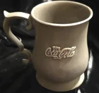 Pewter Enjoy Coca Cola Mug Vintage 1980s Coke Collectible Metal Collectible