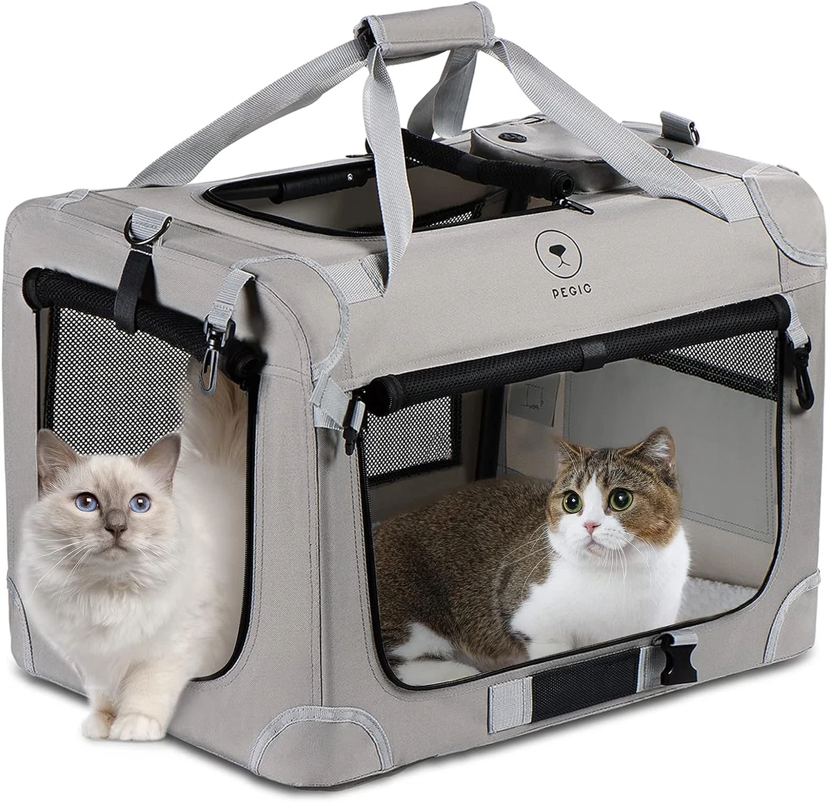 X Large Cat Carrier for 2 Cats, Portable Soft Sided Lrg Pet Carrier for  Travel