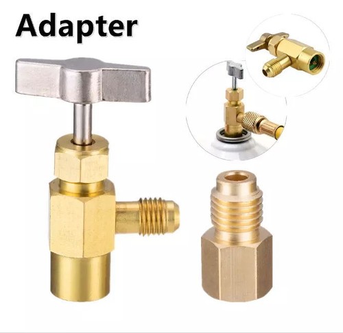 Self-Sealing AC A/C Can Tap Tapper Adapter Dispensing Valve Brass 1/4 Freon Hose - Picture 10 of 15