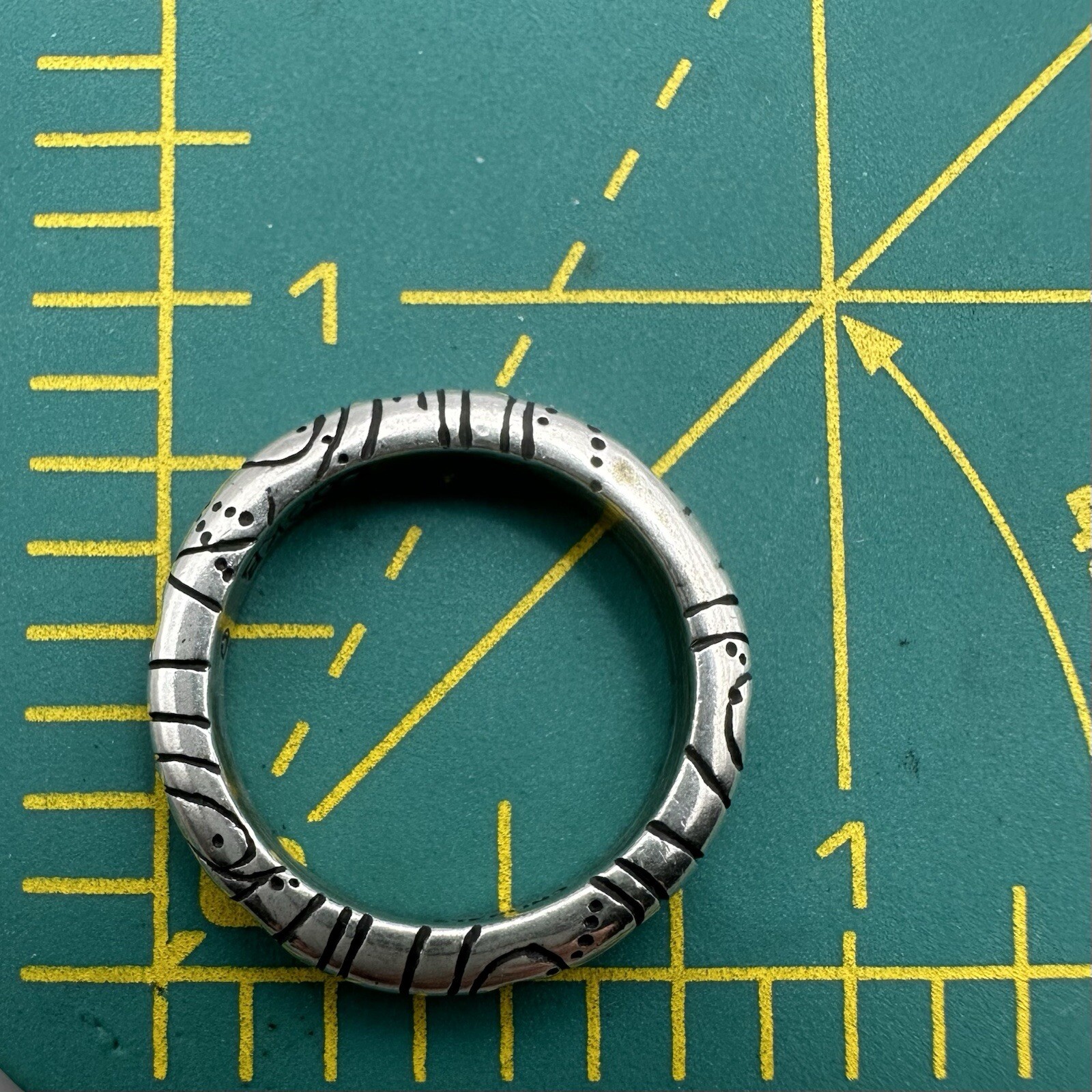 Artisan Boho Stackable Ring Signed Locke Sterling… - image 7