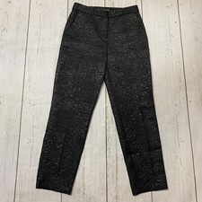 New NWOT Zara Shimmer Jacquard Black Trouser Pants Size Xsmall
