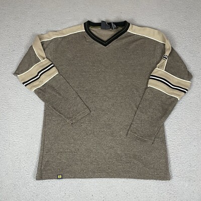 Vintage One Tough Brand Sweater Adult Large Brown OTB Y2K Skater Striped Preppy