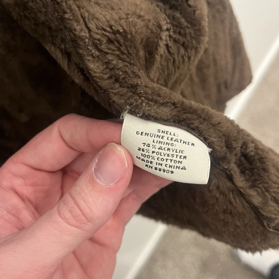 Westbound Petites 真皮剪绒衬里棕色夹克外套 PL 女式 — 第 3/4 张图片