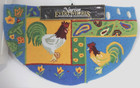 Rooster Rug  Handmade Washable Slice Shape Cotton Backing  30 x 20 New