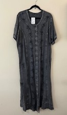 Grey Embroidered Summer Dress
