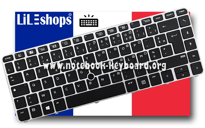Touche De Clavier AZERTY Française Pour HP EliteBook 8740p / 8740w - Noire - Occasion (vendu à L'unité)