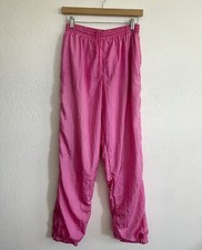 80s 90s Vintage Pink Windbreaker Swish Pants Jogging Track Pants Costume Medium