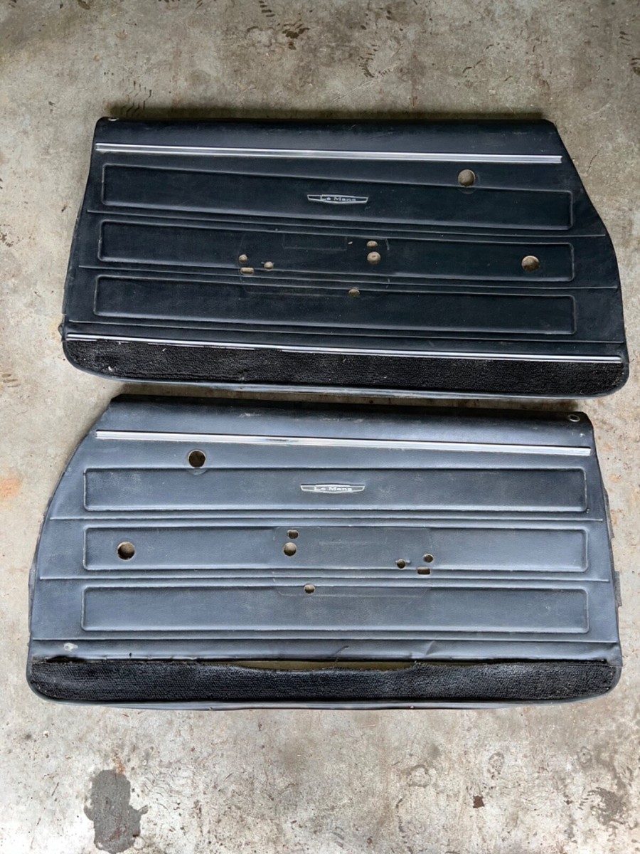 Original OEM GM 1968 Pontiac Lemans GTO LH RH Black Door Trim